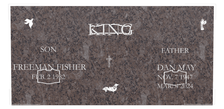 Square Traditional Engraved Headstone – Angel Dog preview