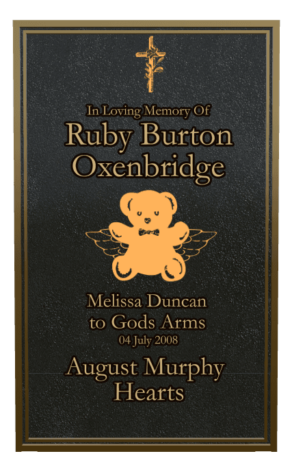 Rectangle (portrait) Bronze Plaque – teddy-bear preview