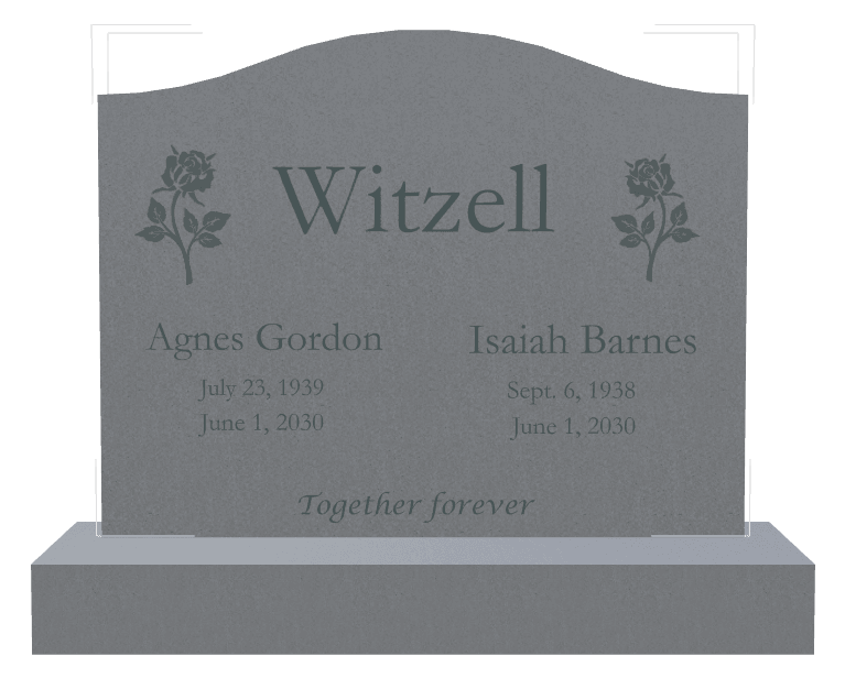 Serpentine Traditional Engraved Headstone – Together Forever preview
