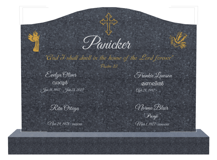 Serpentine Traditional Engraved Headstone – I Shall Dwell in The House of The Lord Forever Headstone preview