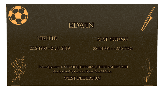 Rectangle (landscape) Bronze Plaque – flower preview