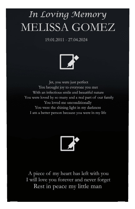 Rectangle (portrait) Laser-Etched Color Plaque – Rest In Peace preview