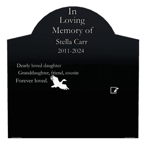 Curved Gable - Forever Loved memorial design preview