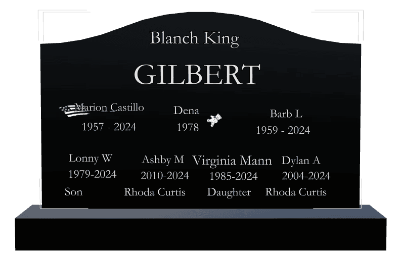 Serpentine Laser-Etched Black Granite Headstone – Precious Memories preview