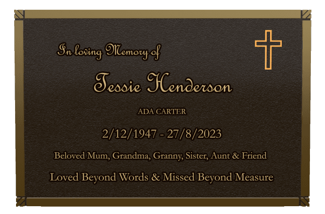 Rectangle (landscape) Bronze Plaque – cross preview