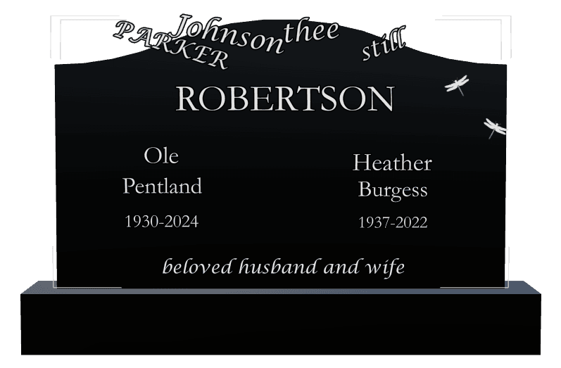 Serpentine Laser-Etched Black Granite Headstone – Husband Headstone preview