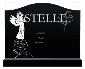 Serpentine - Angel Flower Headstone memorial design preview