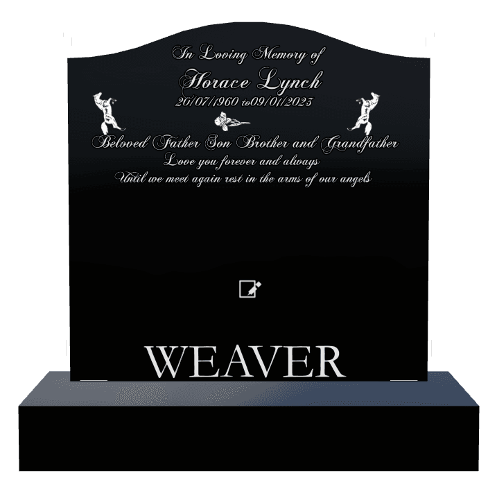 Serpentine Laser-Etched Black Granite Headstone – Until we Meet Again preview