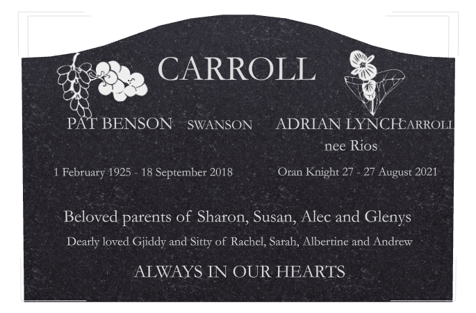 Serpentine Traditional Engraved Headstone – Always in Our Hearts preview