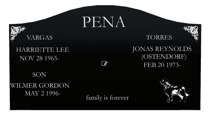 Serpentine Laser-Etched Black Granite Headstone – John preview