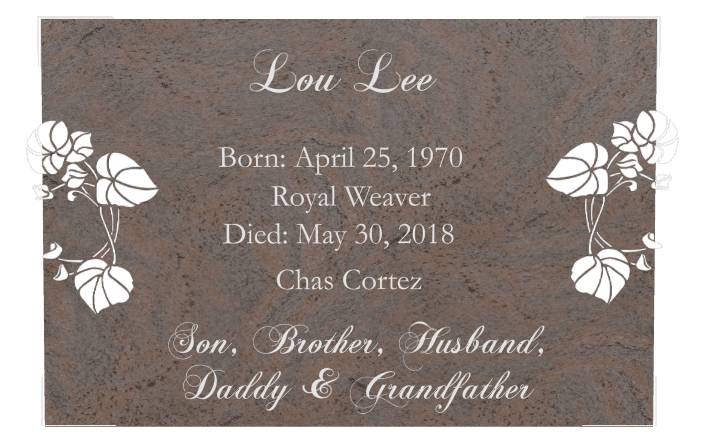 Rectangle (landscape) Traditional Engraved Plaque – flower preview