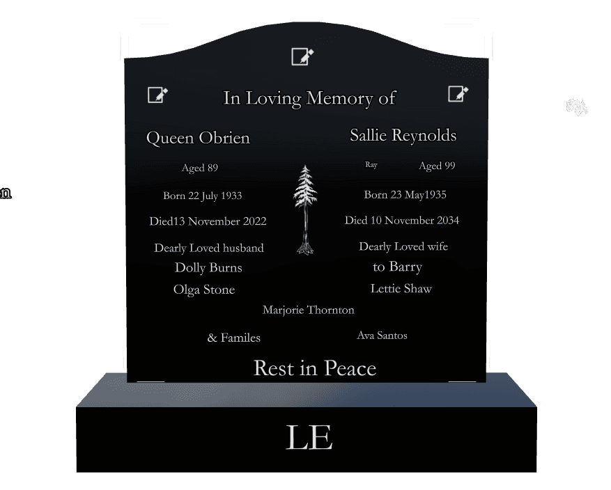 Serpentine Laser-Etched Black Granite Headstone – Rest in Peace preview