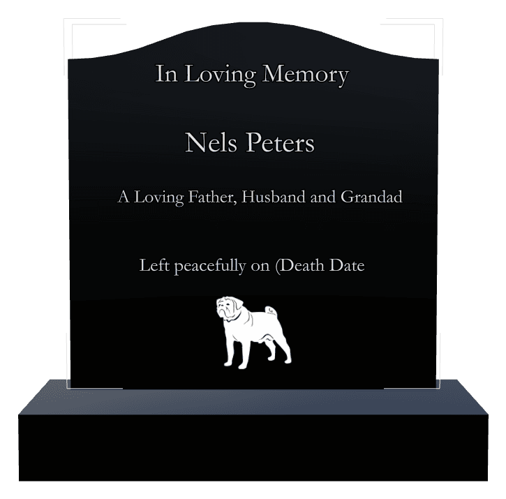 Serpentine Laser-Etched Black Granite Headstone – Loving Father preview