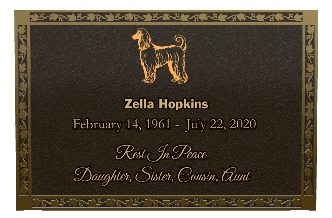Rectangle (landscape) Bronze Plaque – dog preview
