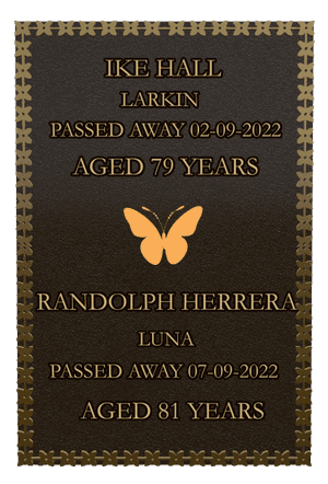 Rectangle Portrait Butterflies Plaque memorial design preview
