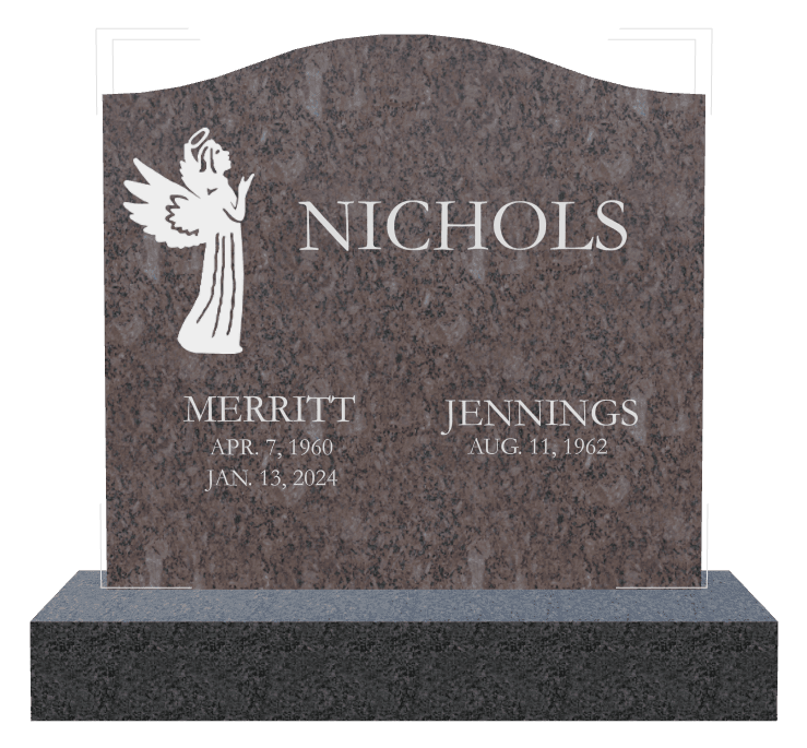 Serpentine Traditional Engraved Headstone – Angel preview