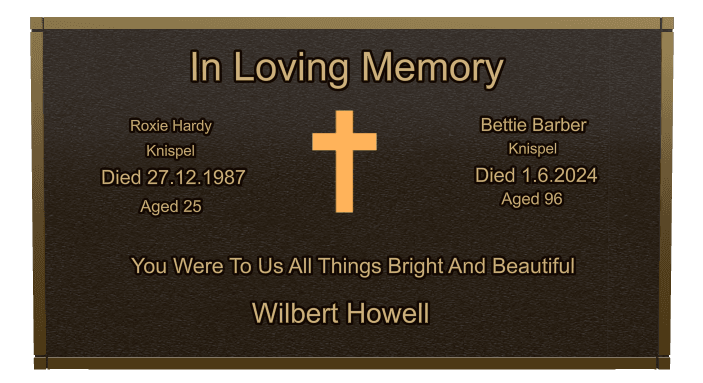 Rectangle (landscape) Bronze Plaque – cross preview