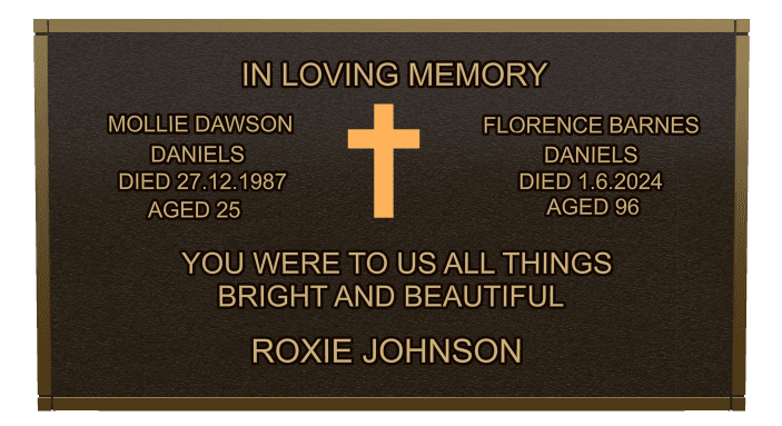 Rectangle (landscape) Bronze Plaque – cross preview