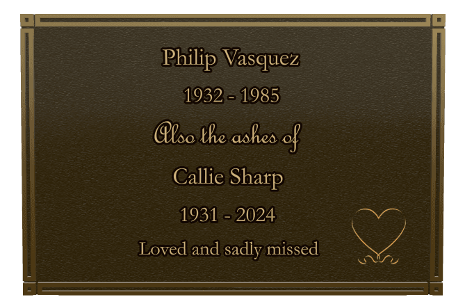 Rectangle (landscape) Bronze Plaque – heart preview