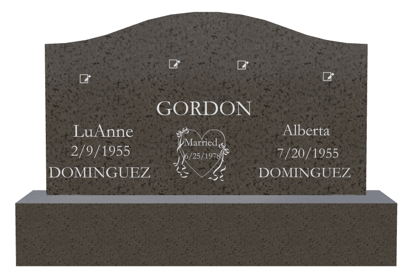 Serpentine Traditional Engraved Headstone – Hearts preview