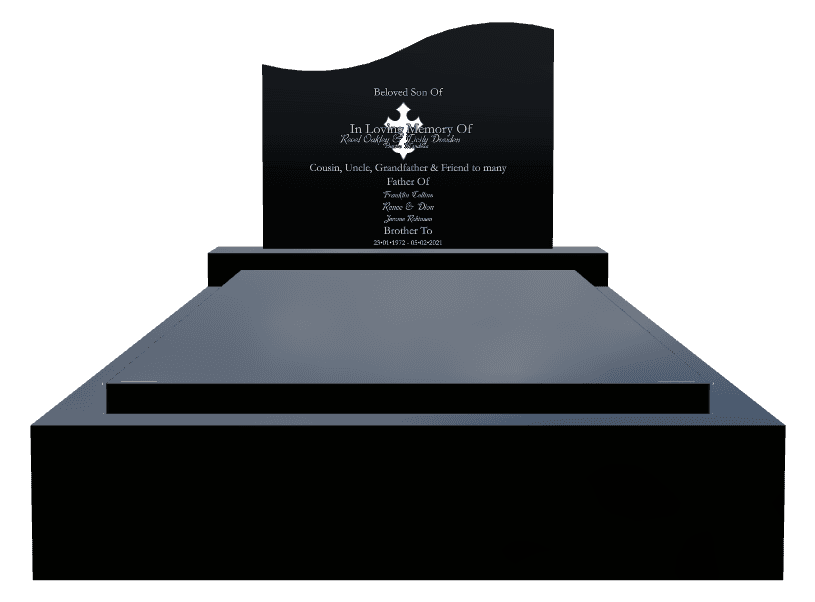 Serpentine Laser-Etched Black Granite Monument – Beloved Son preview