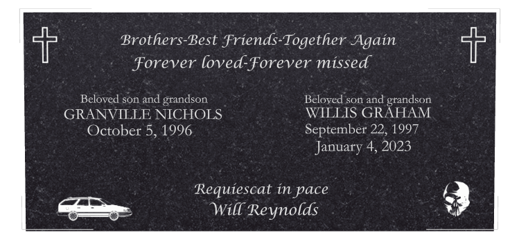 Square Traditional Engraved Headstone – Beloved Son preview