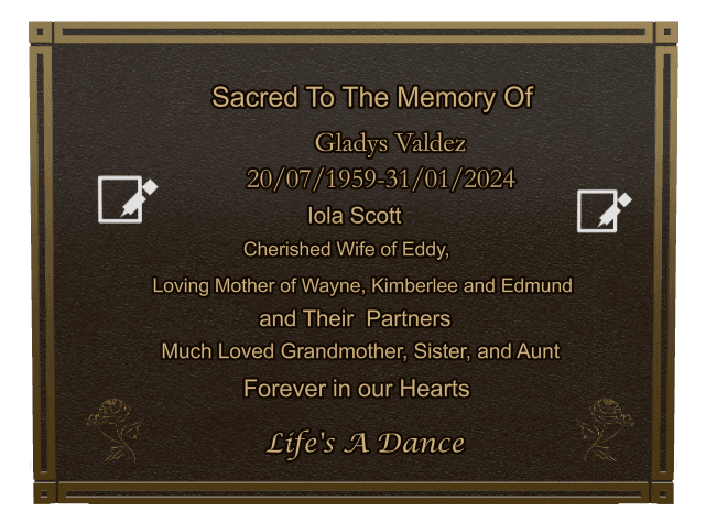 Rectangle (landscape) Bronze Plaque – flower preview