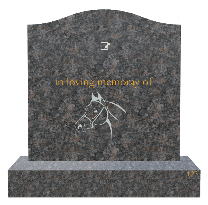 Serpentine Traditional Engraved Headstone – Horse Headstone preview