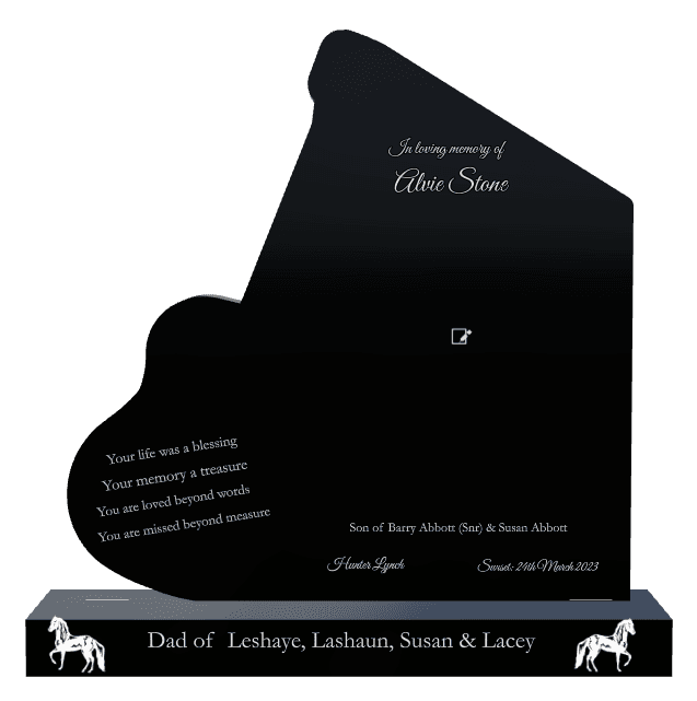Laser-Etched Black Granite Headstone – Your Life Was a Blessing preview