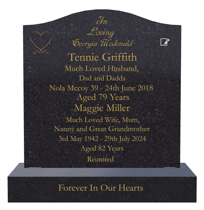 Serpentine Traditional Engraved Headstone – Much Loved preview