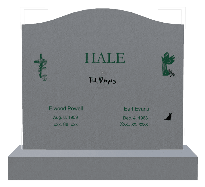 Serpentine Laser-Etched Black Granite Headstone – Daniel preview