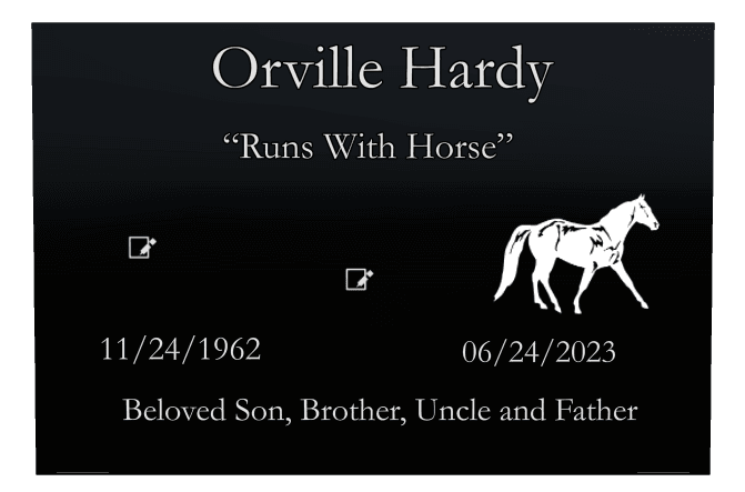 Square Laser-Etched Black Granite Headstone – Beloved Son preview