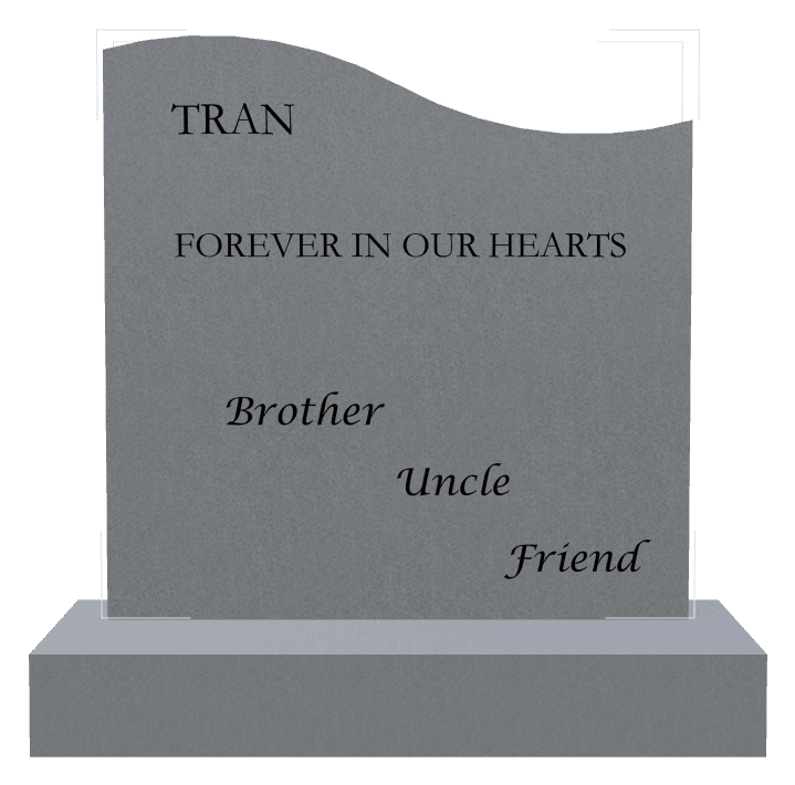 Left Wave Traditional Engraved Headstone – Forever in Our Hearts preview