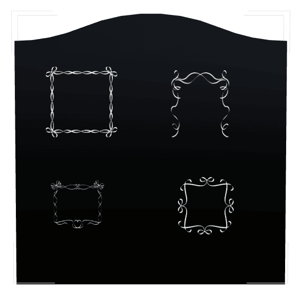 Serpentine Laser-Etched Black Granite Headstone – Heart preview