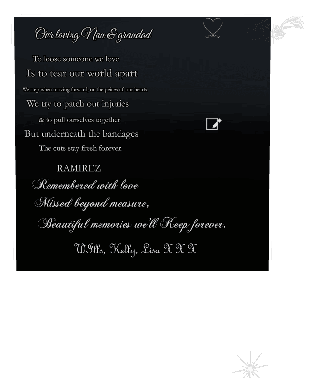 Square Laser-Etched Black Granite Headstone – Missed Beyond Measure preview