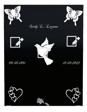 Rectangle Portrait Butterflies Dove memorial design preview