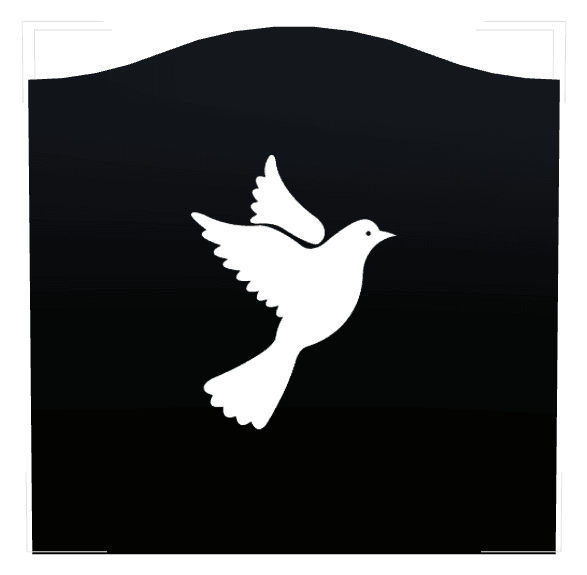 Serpentine Laser-Etched Black Granite Headstone – Dove preview