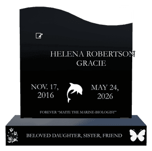 Left Wave - Beloved Daughter memorial design preview