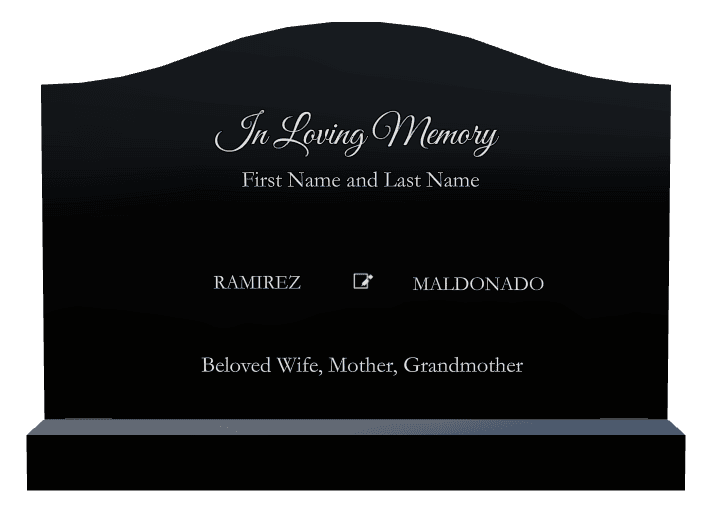 Serpentine Laser-Etched Black Granite Headstone – In Loving Memory preview