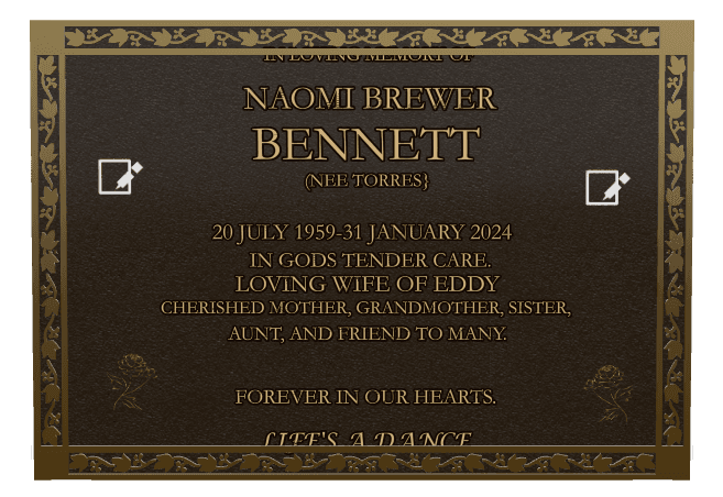 Rectangle (landscape) Bronze Plaque – flower preview