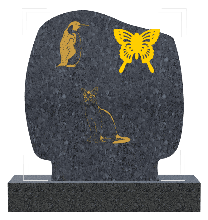 Traditional Engraved Headstone – Bird Butterflies preview