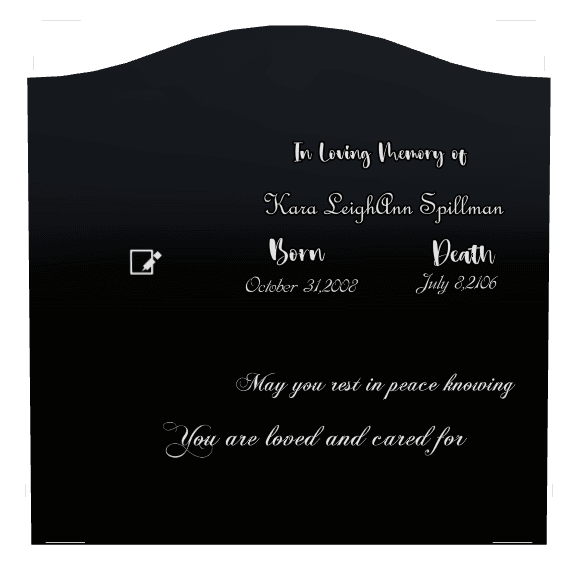 Serpentine Laser-Etched Black Granite Headstone – Rest in Peace preview