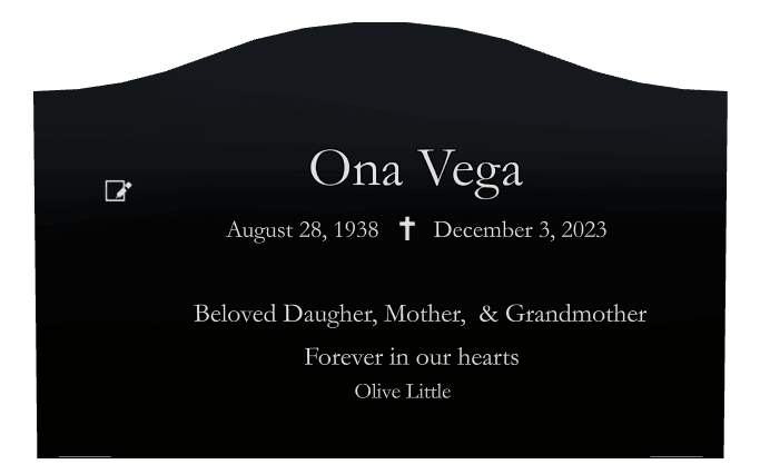 Serpentine Laser-Etched Black Granite Headstone – Forever in Our Hearts preview