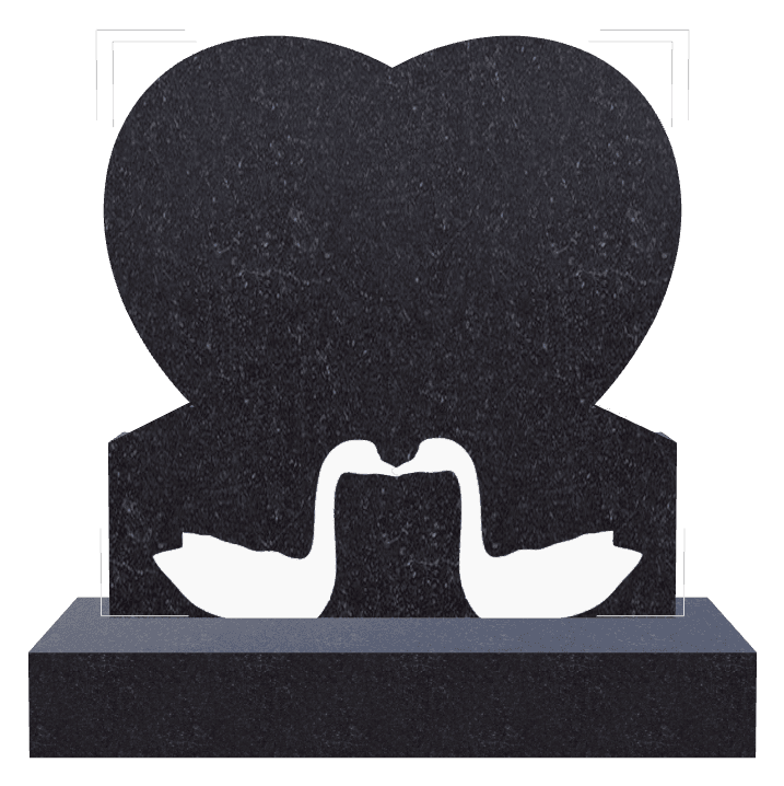 Heart Traditional Engraved Headstone – duck preview
