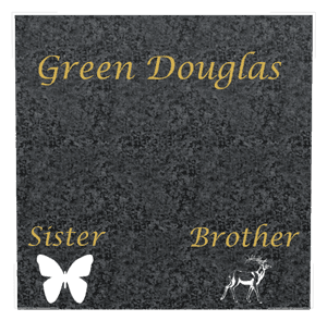 Square - Bird Butterflies Headstone memorial design preview