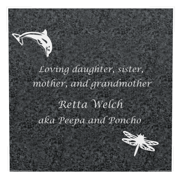 Square Traditional Engraved Headstone – Dolphin Headstone preview