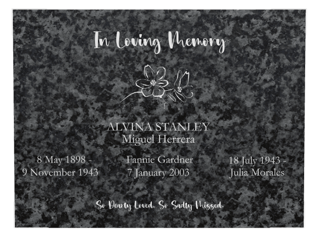 Rectangle (landscape) Traditional Engraved Plaque – flower preview