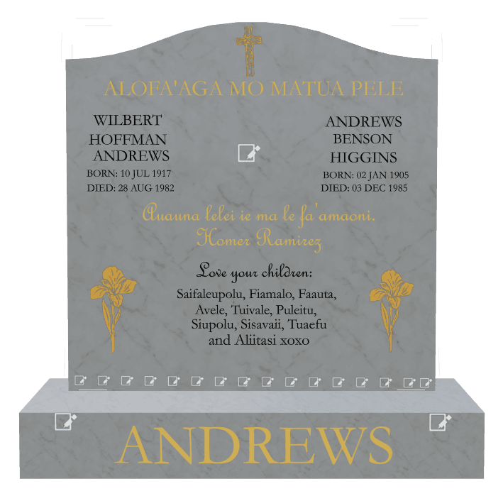 Serpentine Traditional Engraved Headstone – Flower preview