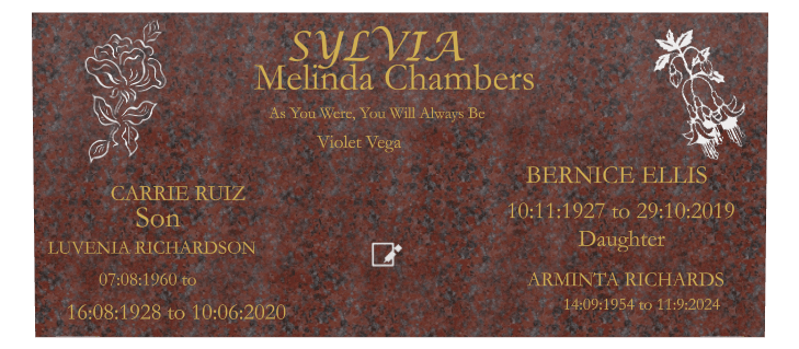 Rectangle (landscape) Traditional Engraved Plaque – flower preview
