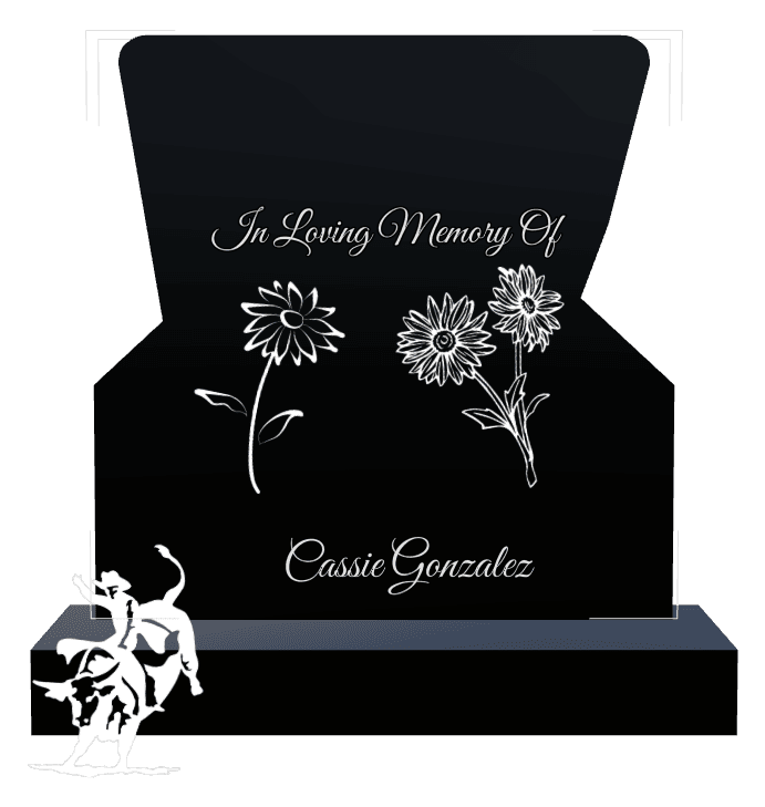 Laser-Etched Black Granite Headstone – In Loving Memory preview